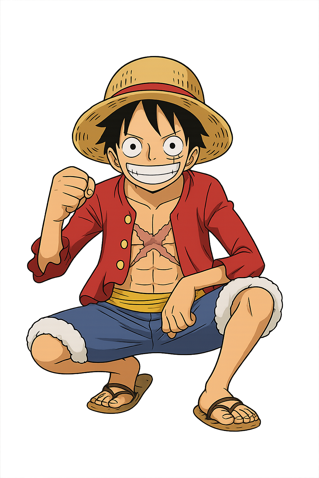 A imagem apresenta o protagonista Luffy